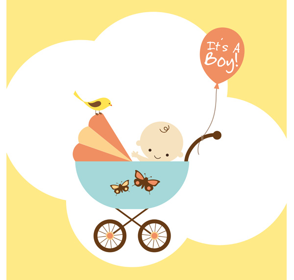free vector Theme of vector cute baby items